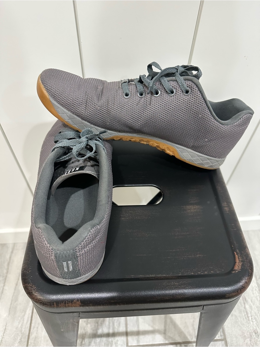 NOBULL Gray Knit Low-Profile Sneakers with Gum Sole